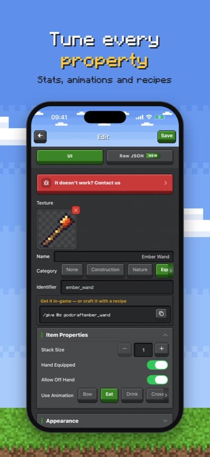 Godcraft: Tune every property